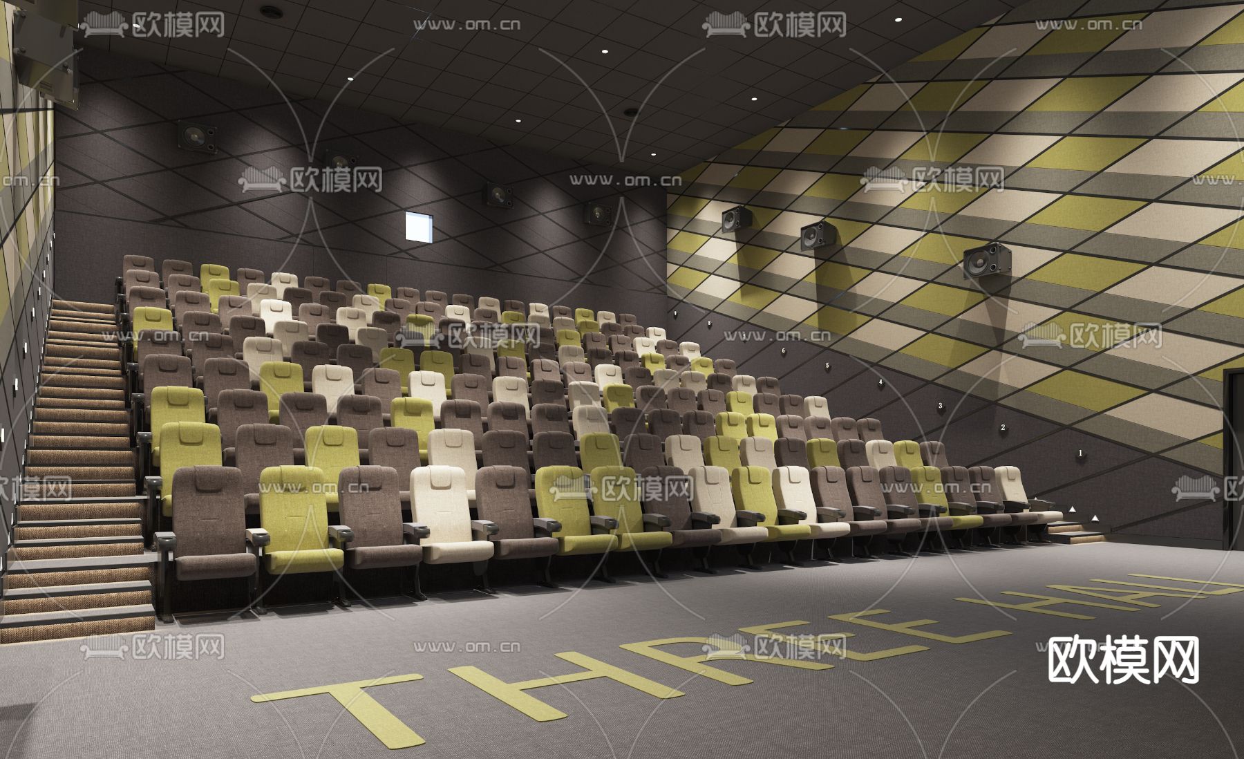现代电影院 影厅su模型下载（渲染图1）