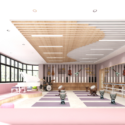  现代音乐教室su模型 