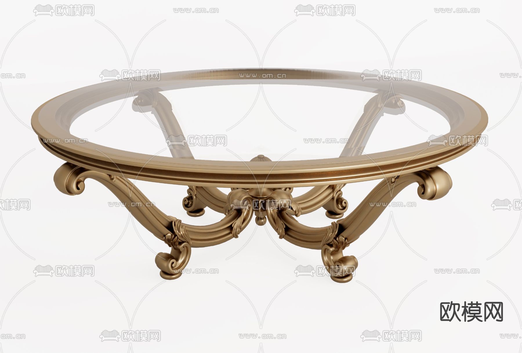 欧式古典茶几su模型下载（渲染图1）