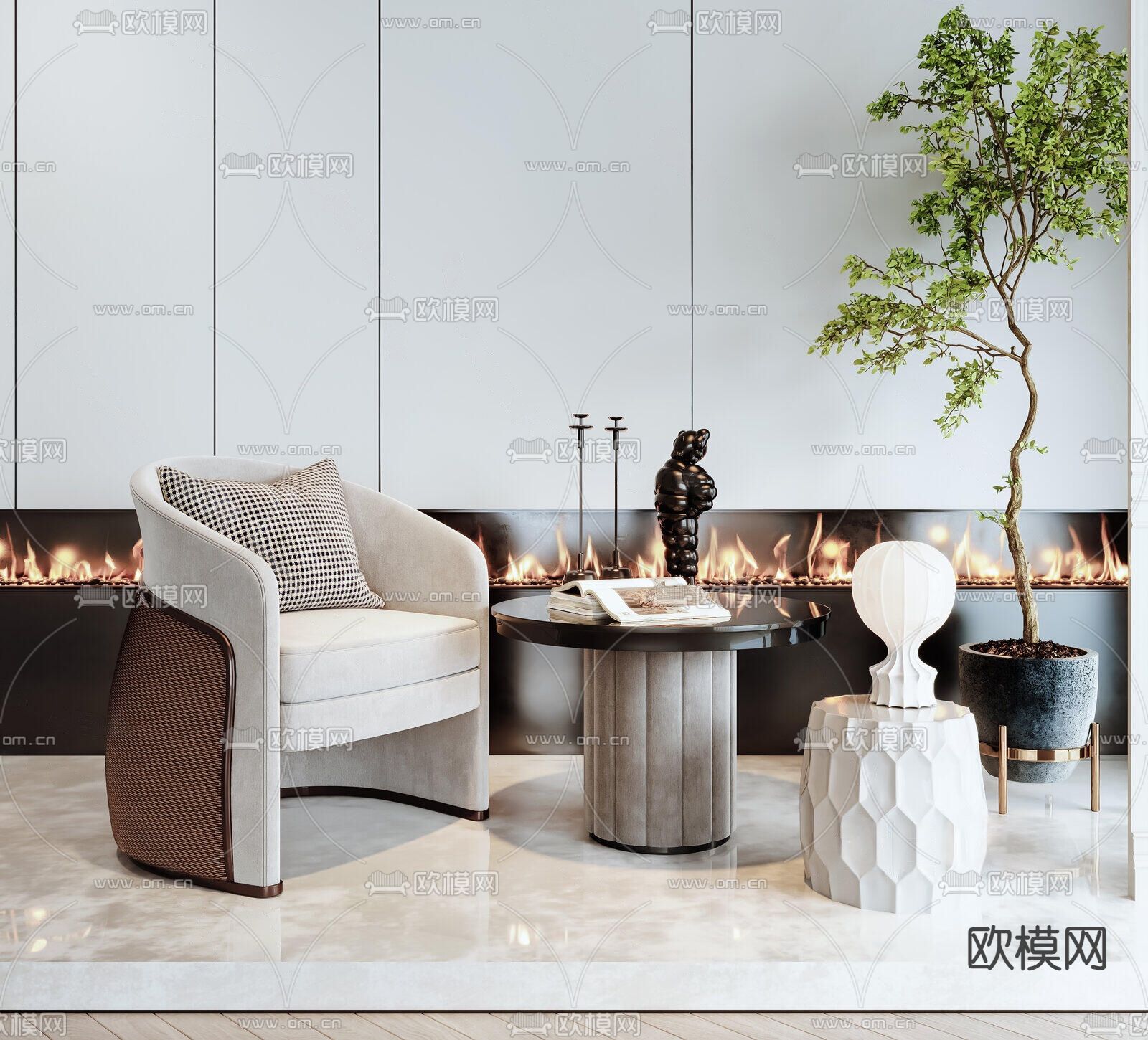 单人沙发3d模型下载