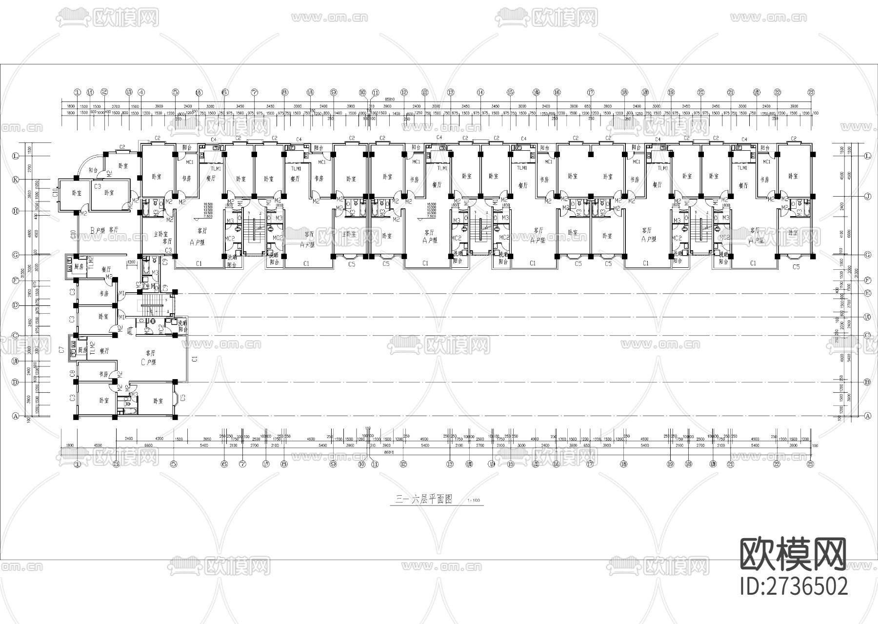 某水利局小区住宅建筑cad施工图下载（渲染图4）