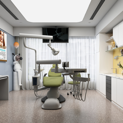  牙科医院 牙科诊室su模型 