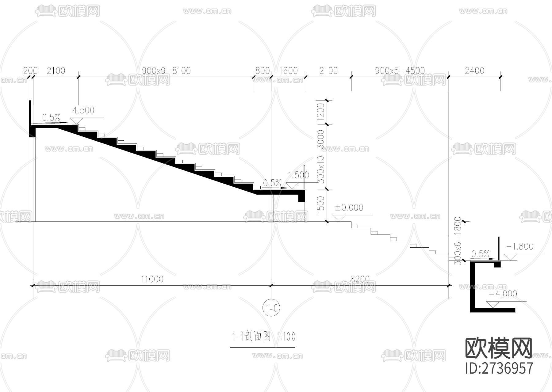 水上表演场看台cad施工图下载（渲染图4）
