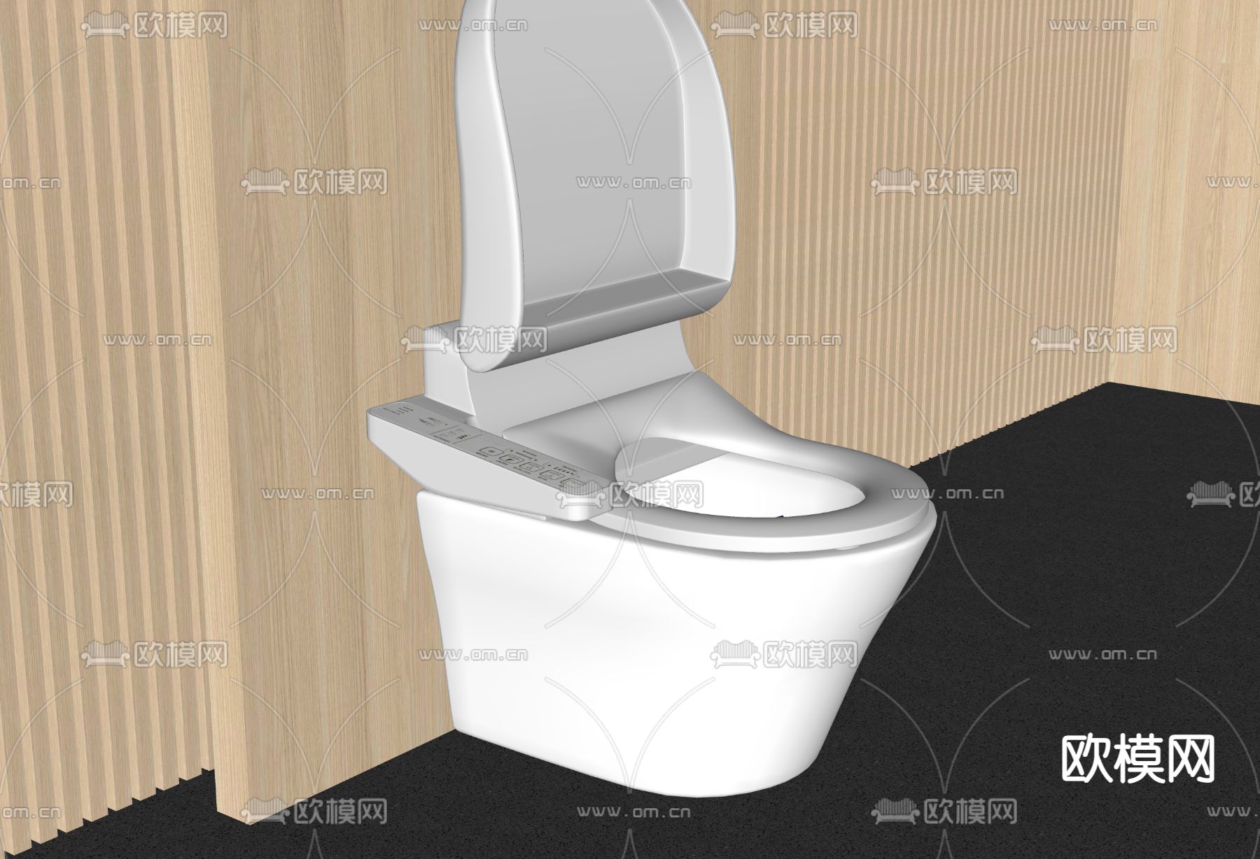 toto 智能马桶su模型下载（渲染图2）