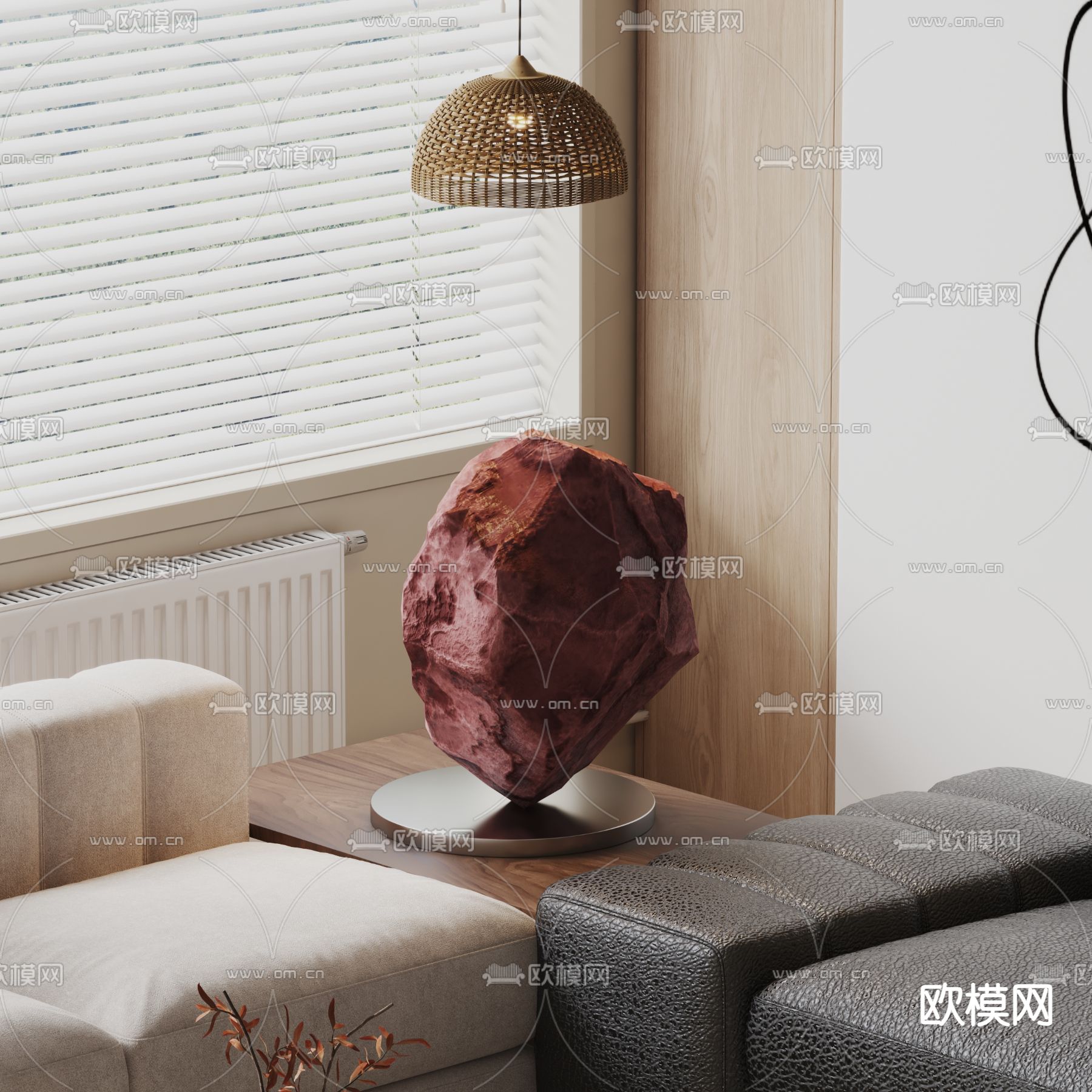 石头雕塑 摆设品3d模型下载