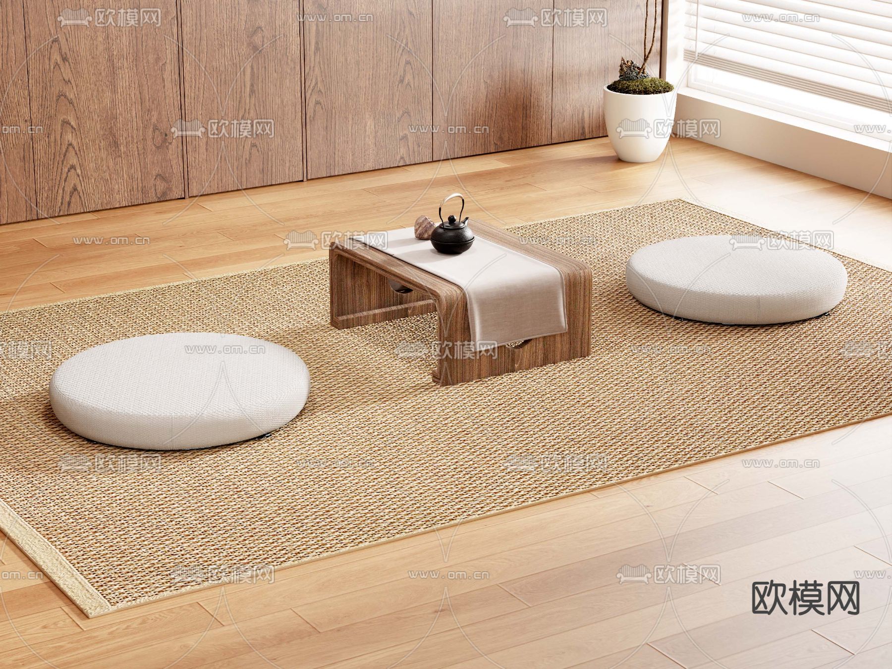 榻榻米茶桌 茶台3d模型下载