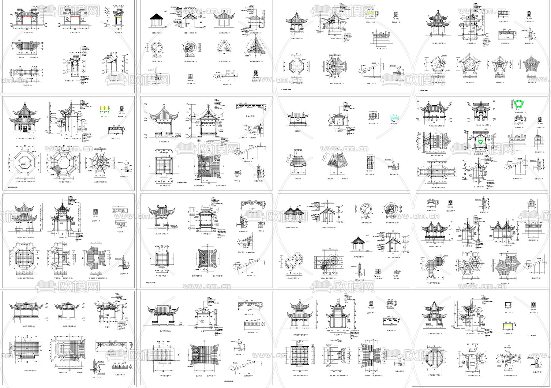古建CAD图库下载（渲染图2）