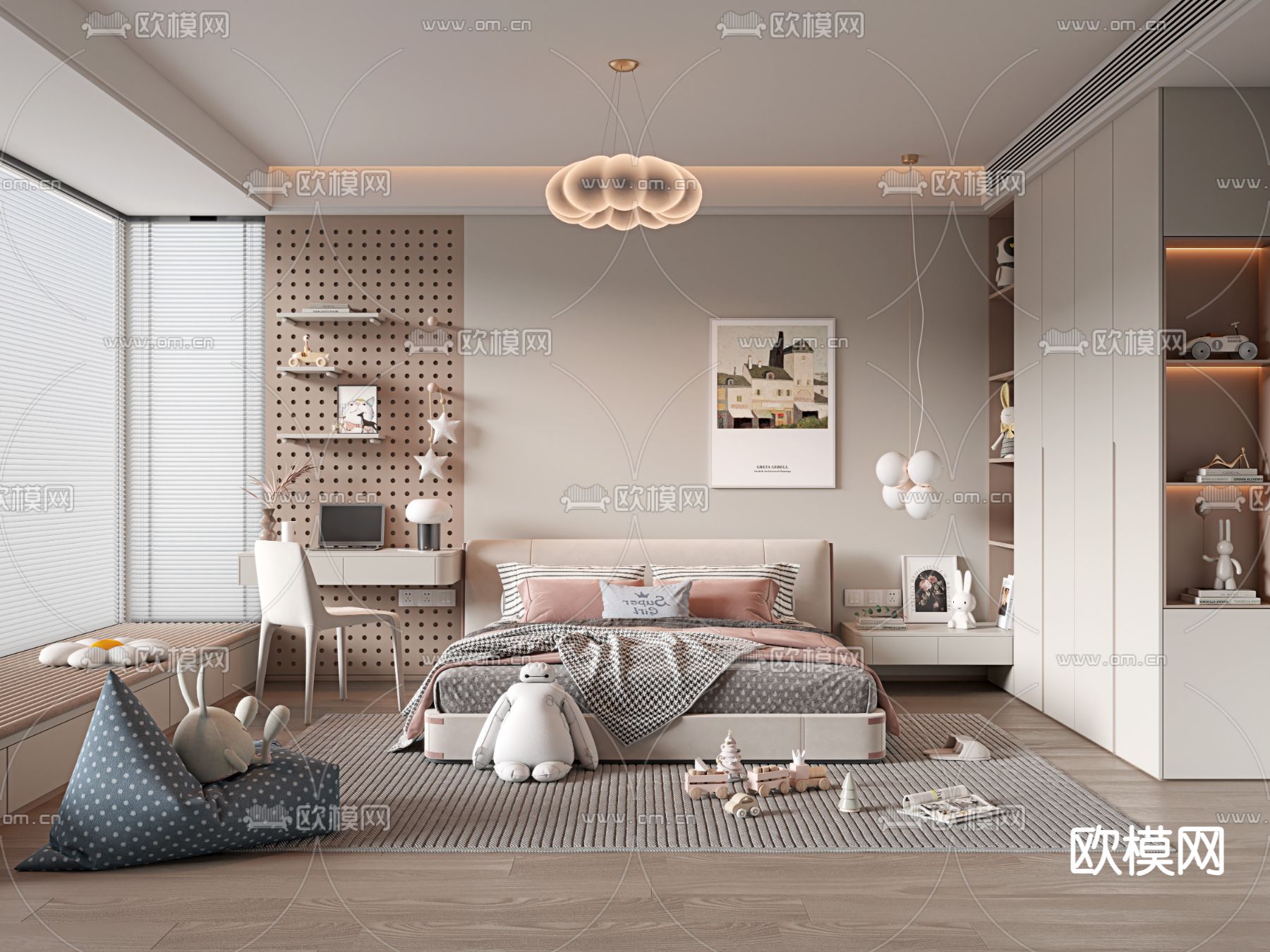 儿童房 小孩房 女孩房3d模型下载