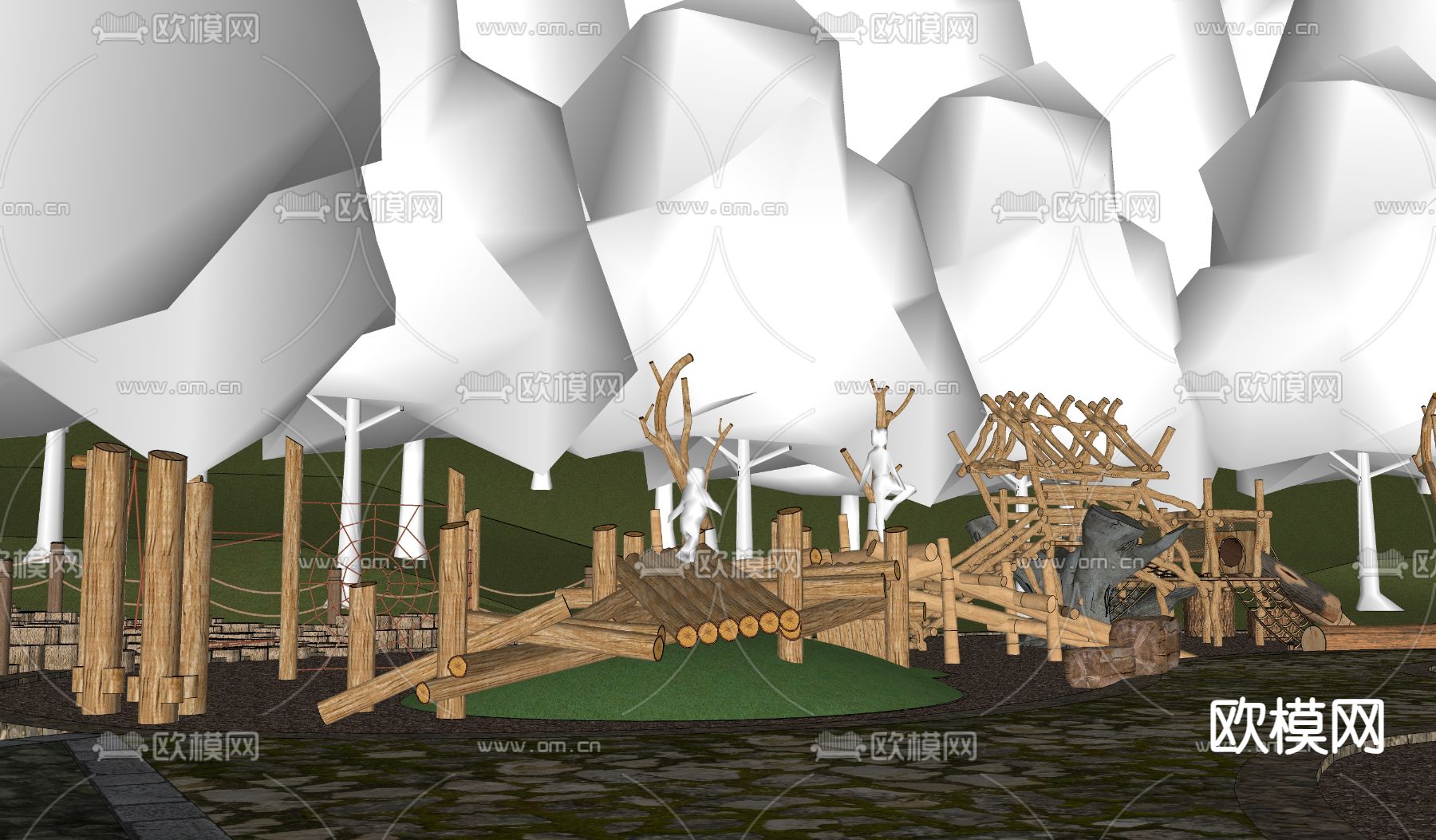 儿童探险游乐区su模型下载（渲染图4）