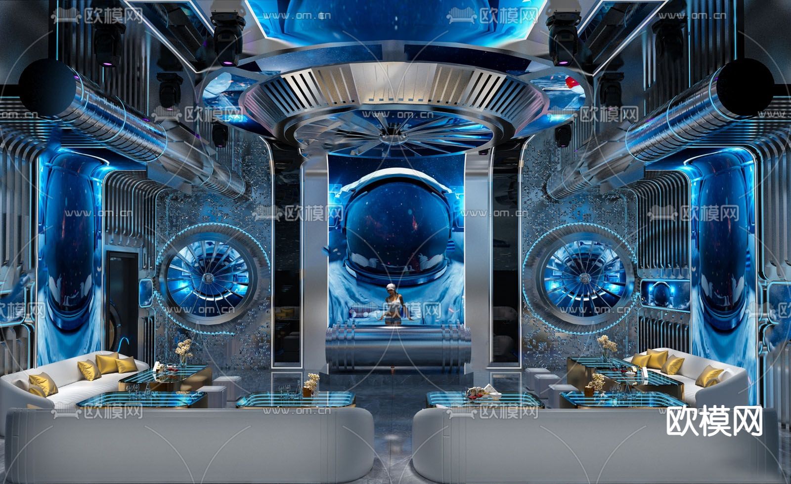 KTV科幻包厢su模型下载（渲染图1）