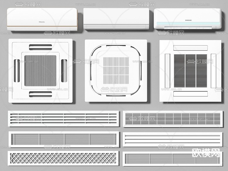 挂式空调 空调出风口3d模型下载