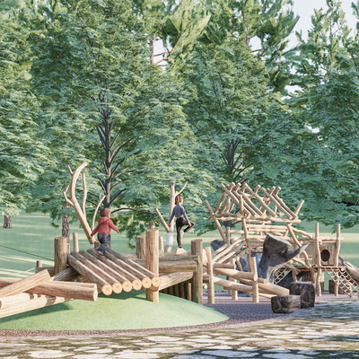  儿童探险游乐区su模型 