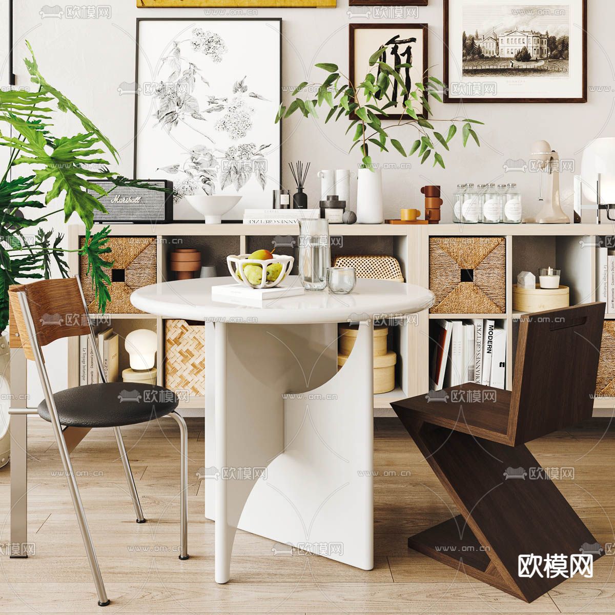 休闲桌椅3d模型下载（渲染图1）