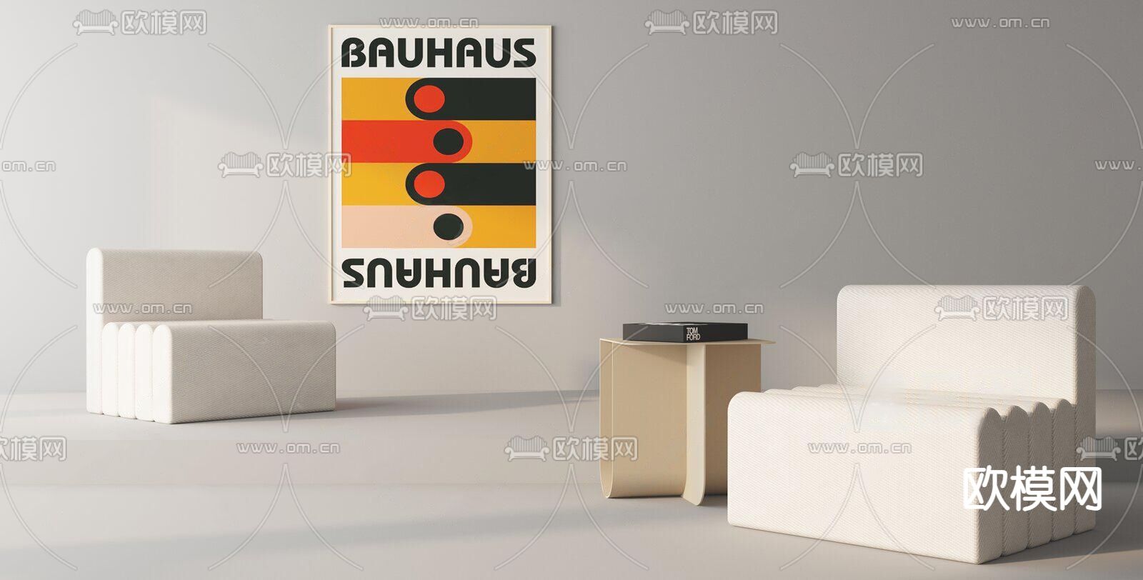 奶油风沙发 单人沙发3d模型下载