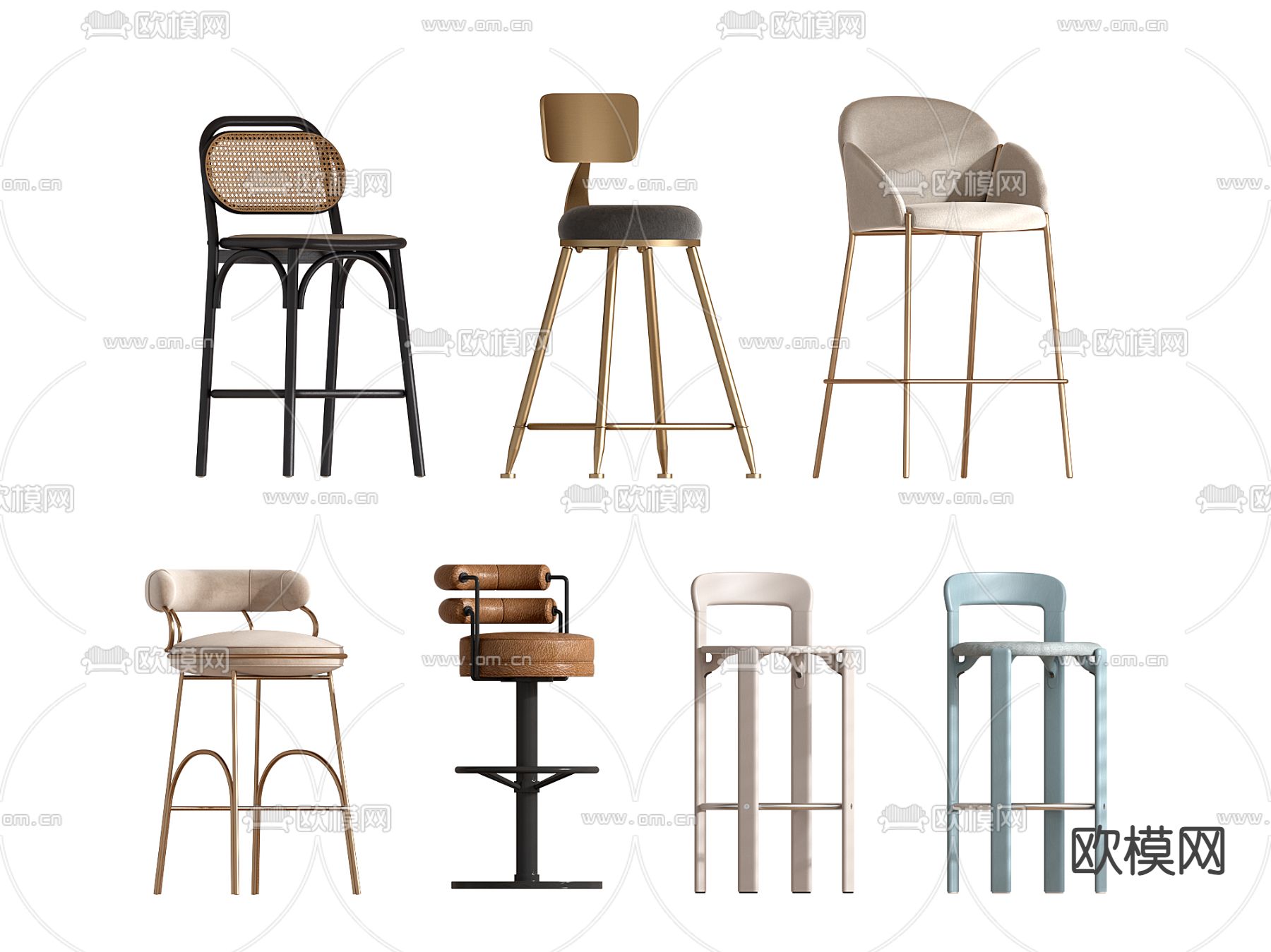 现代吧椅 吧凳3d模型下载