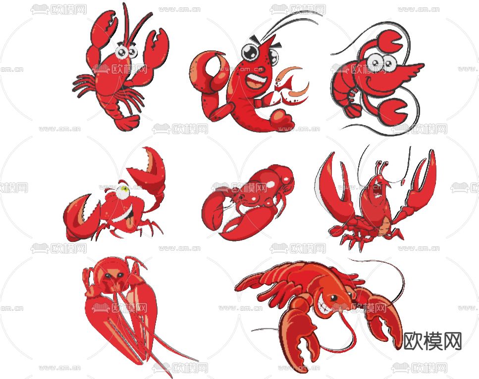 龙虾 墙饰 剪影su模型下载（渲染图2）
