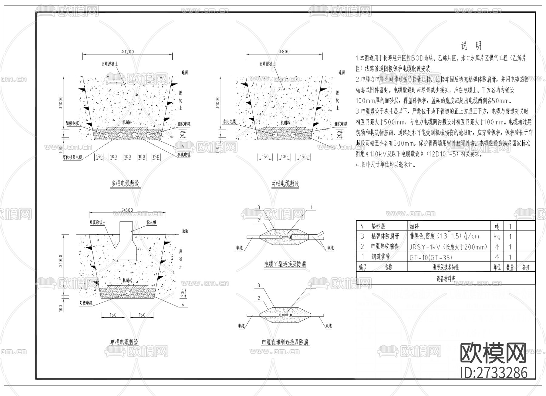 乙烯片区 水口水库片区供气管道工程CAD施工图下载（渲染图7）