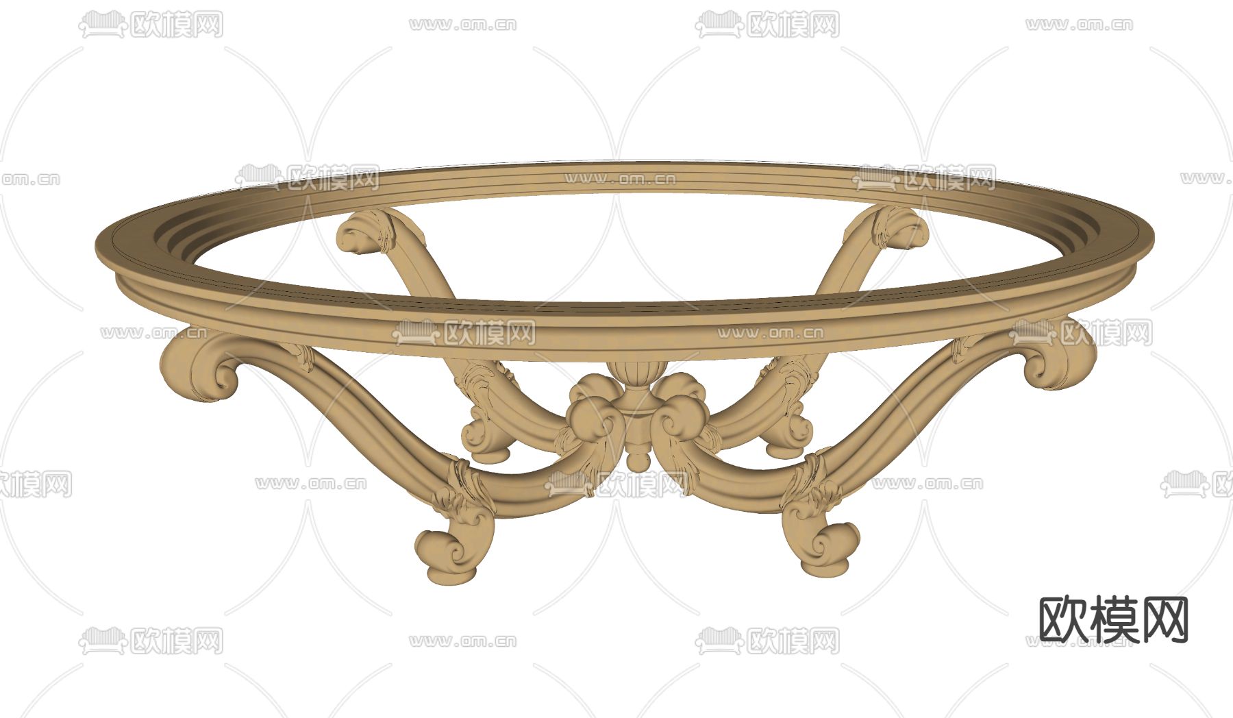 欧式古典茶几su模型下载（渲染图2）