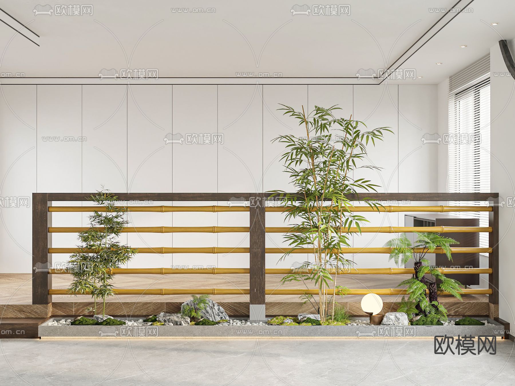 现代室内景观 植物堆su模型下载（渲染图1）