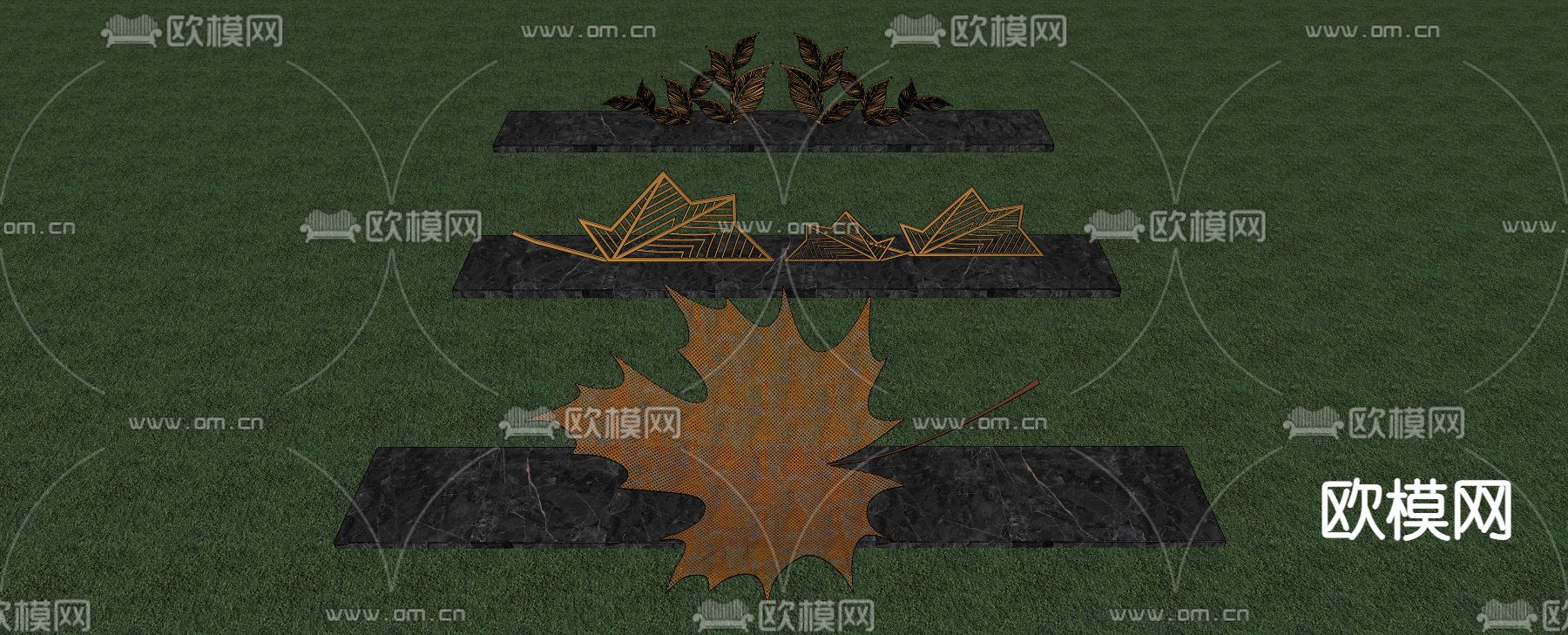 景观雕塑小品 叶子雕塑su模型