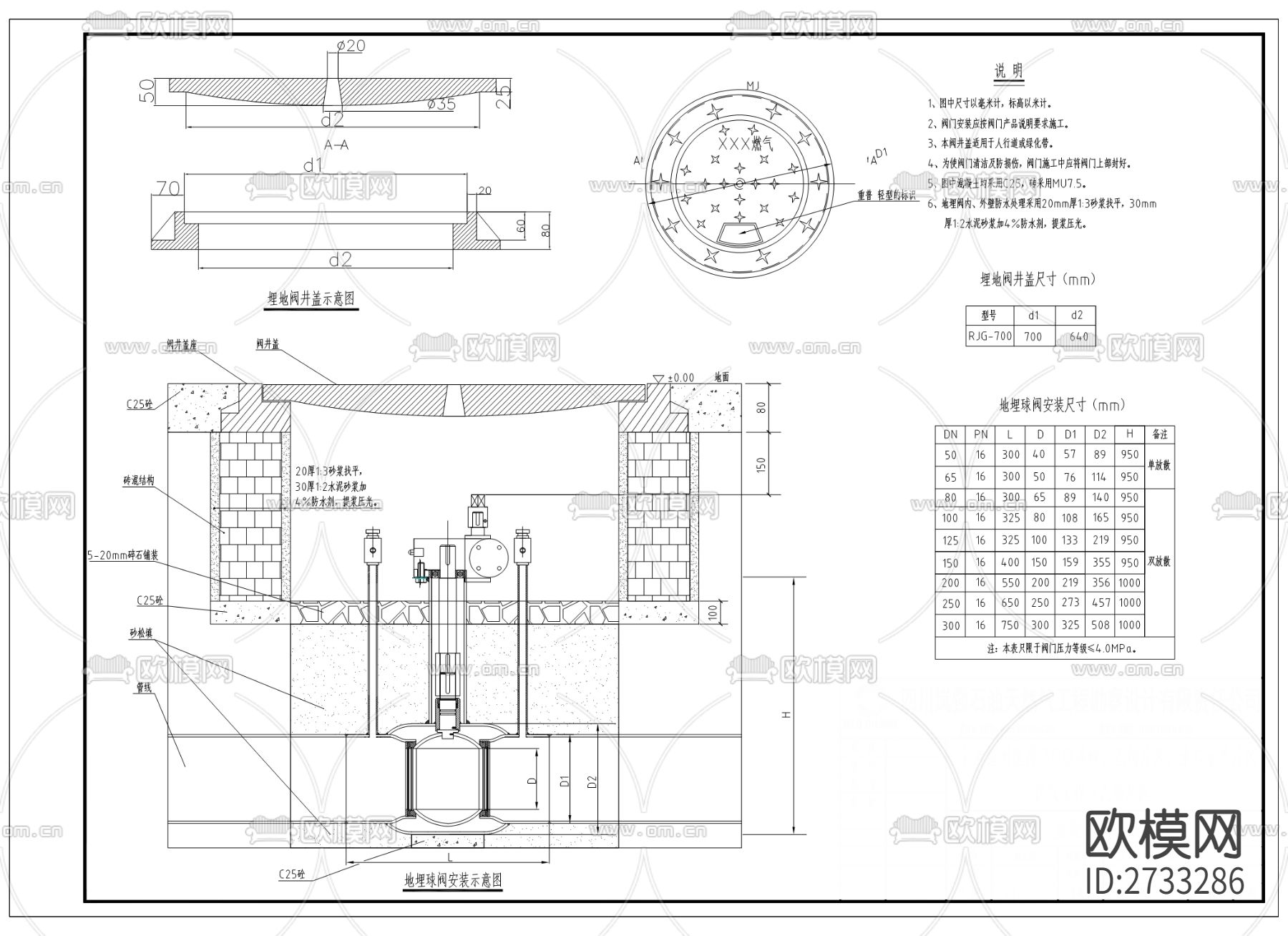 乙烯片区 水口水库片区供气管道工程CAD施工图下载（渲染图4）