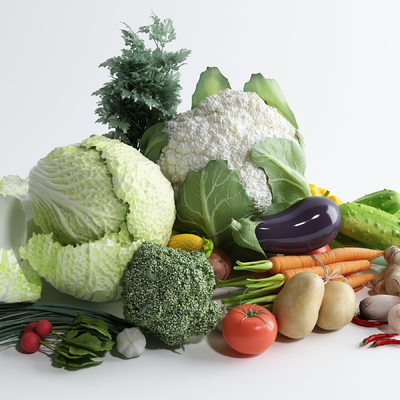  现代水果 食物 蔬菜su模型 