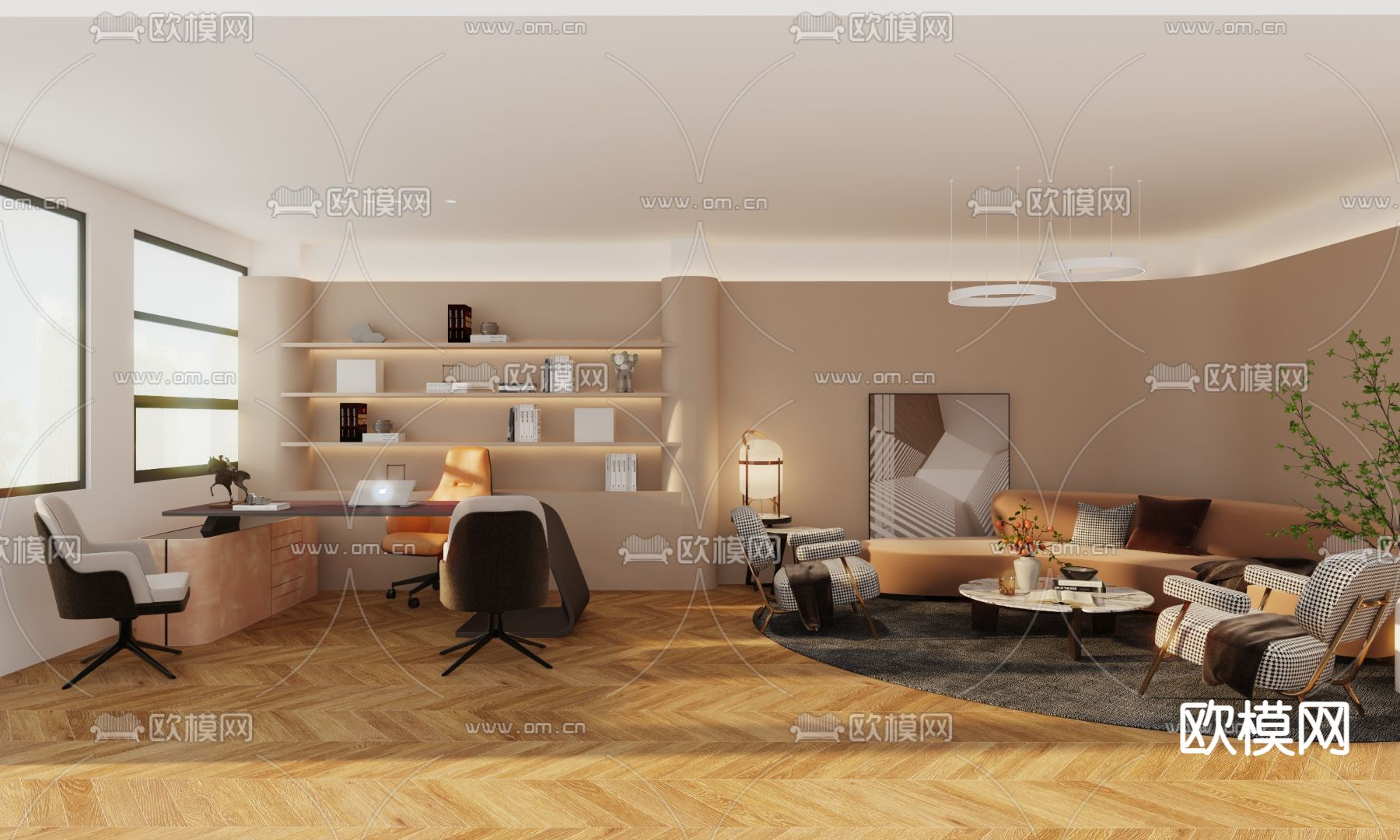 现代经理办公室免费3d模型下载