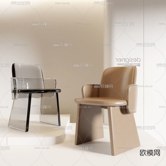 皮革椅子 休闲椅3d模型下载