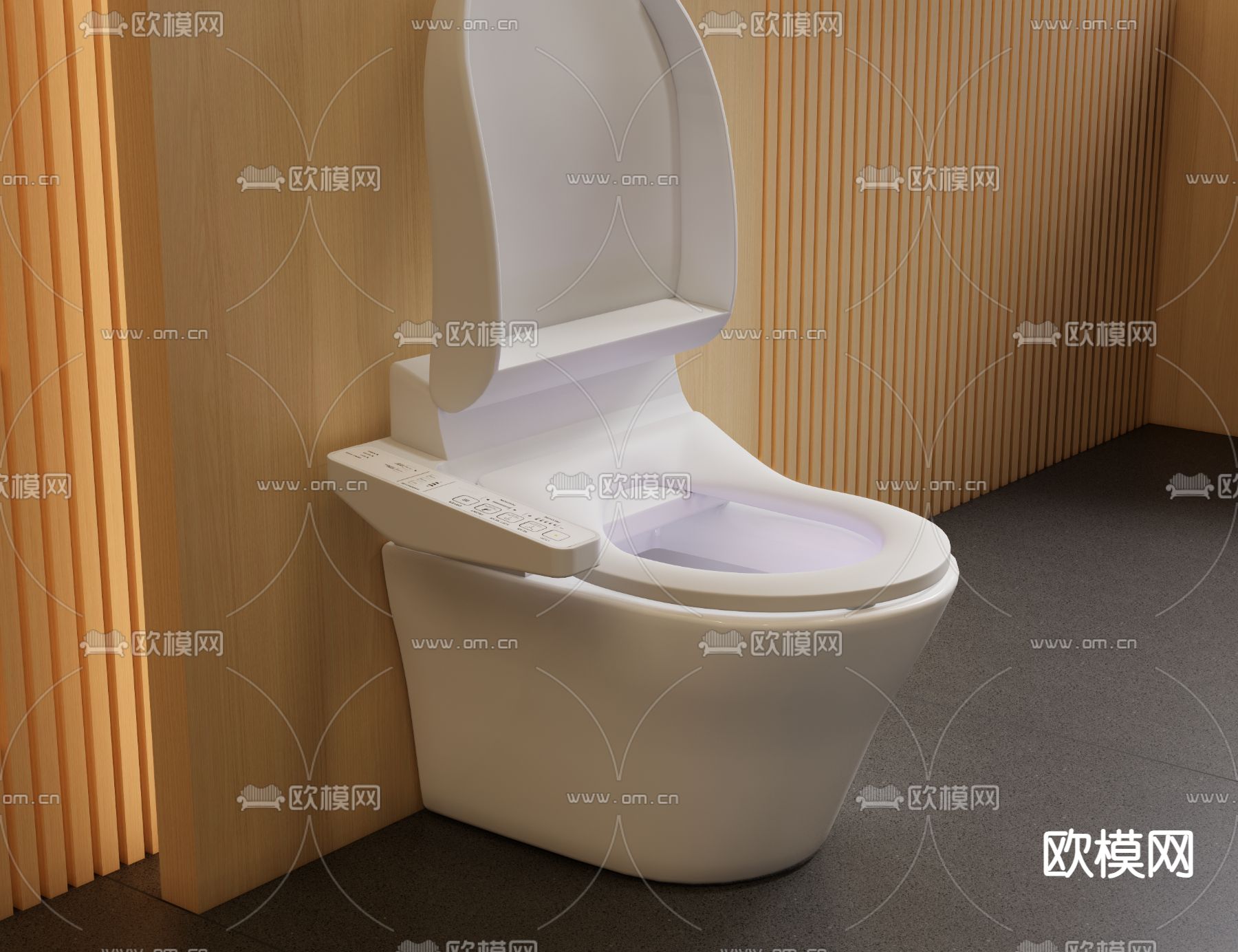 toto 智能马桶su模型下载（渲染图1）