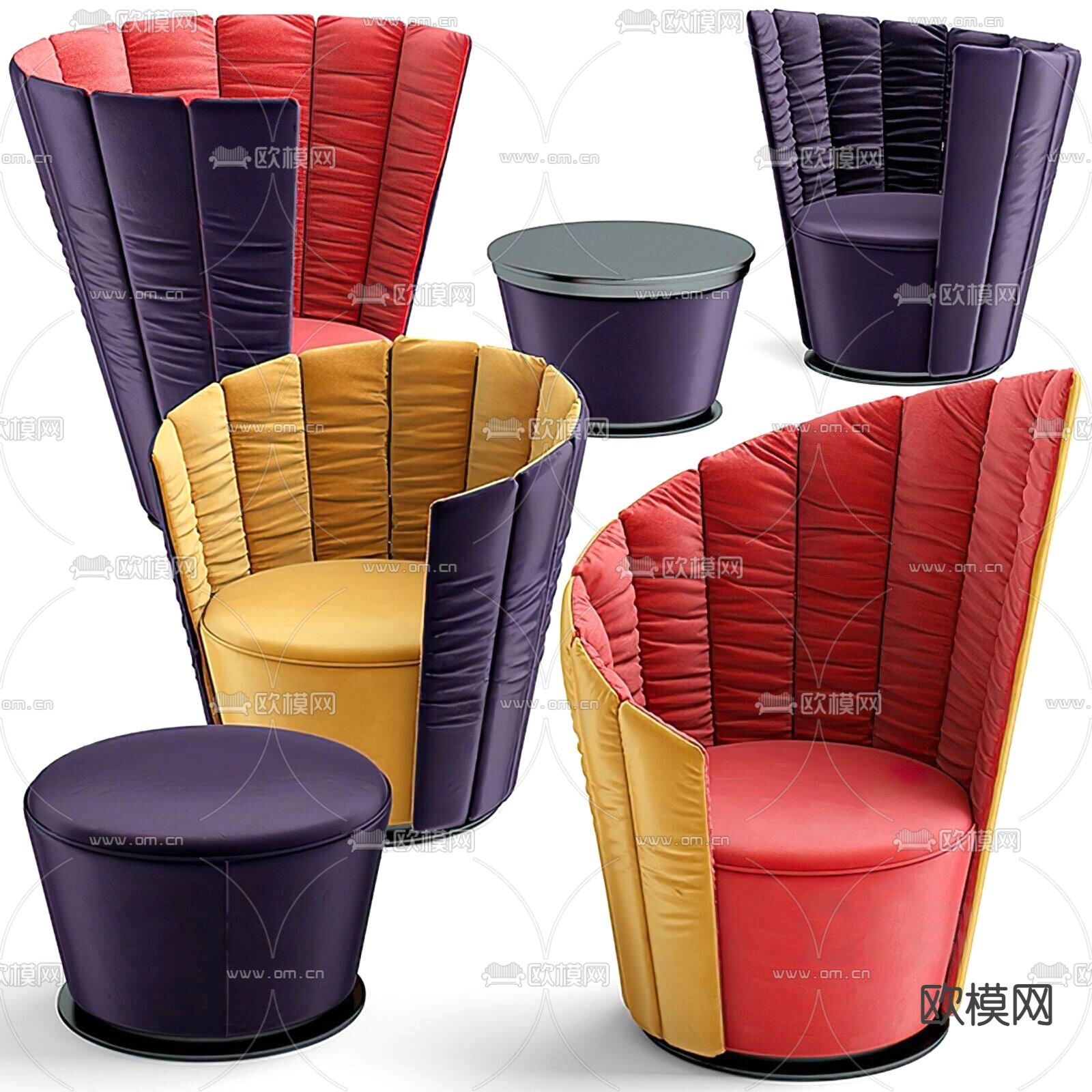 后现代沙发 单人沙发3d模型下载