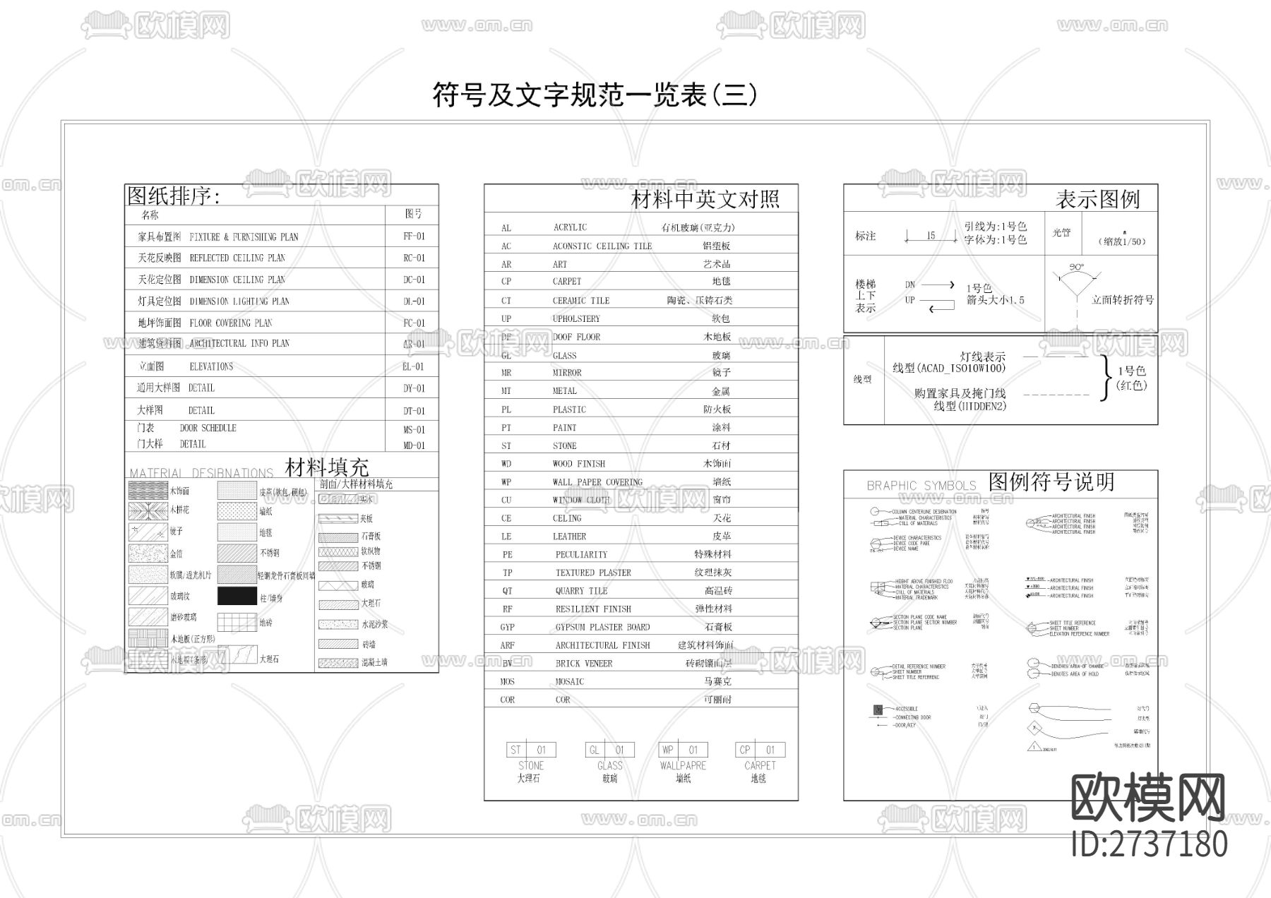 最新常用制图规范CAD施工图下载（渲染图3）