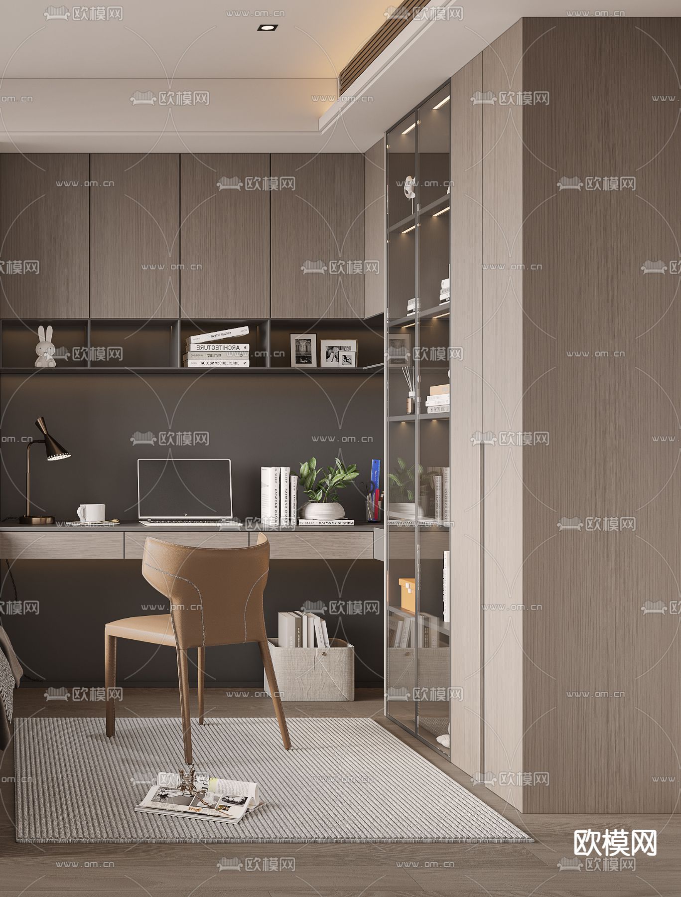 榻榻米卧室3d模型下载（渲染图2）