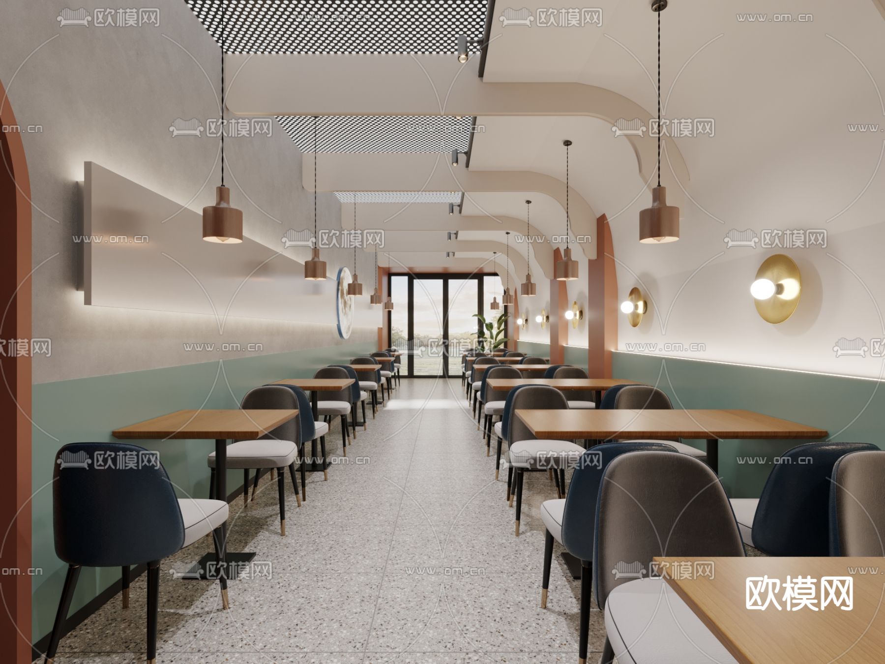 快餐店 小吃店3d模型下载（渲染图2）