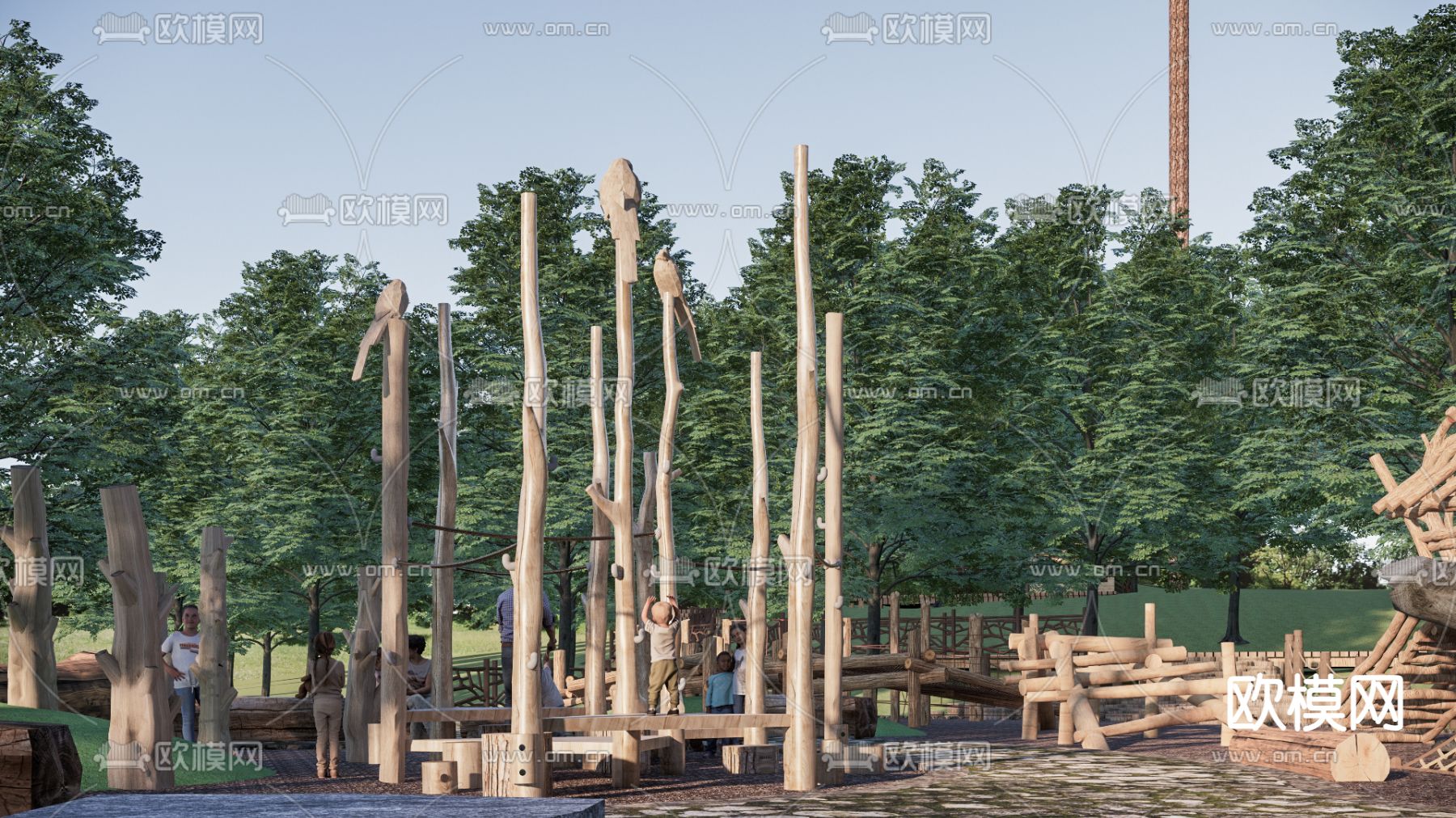 儿童探险游乐区su模型下载（渲染图2）