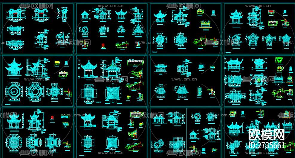 古建CAD图库下载（渲染图5）