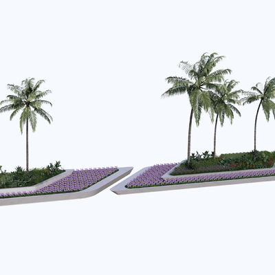  户外树池 户外座凳su模型 