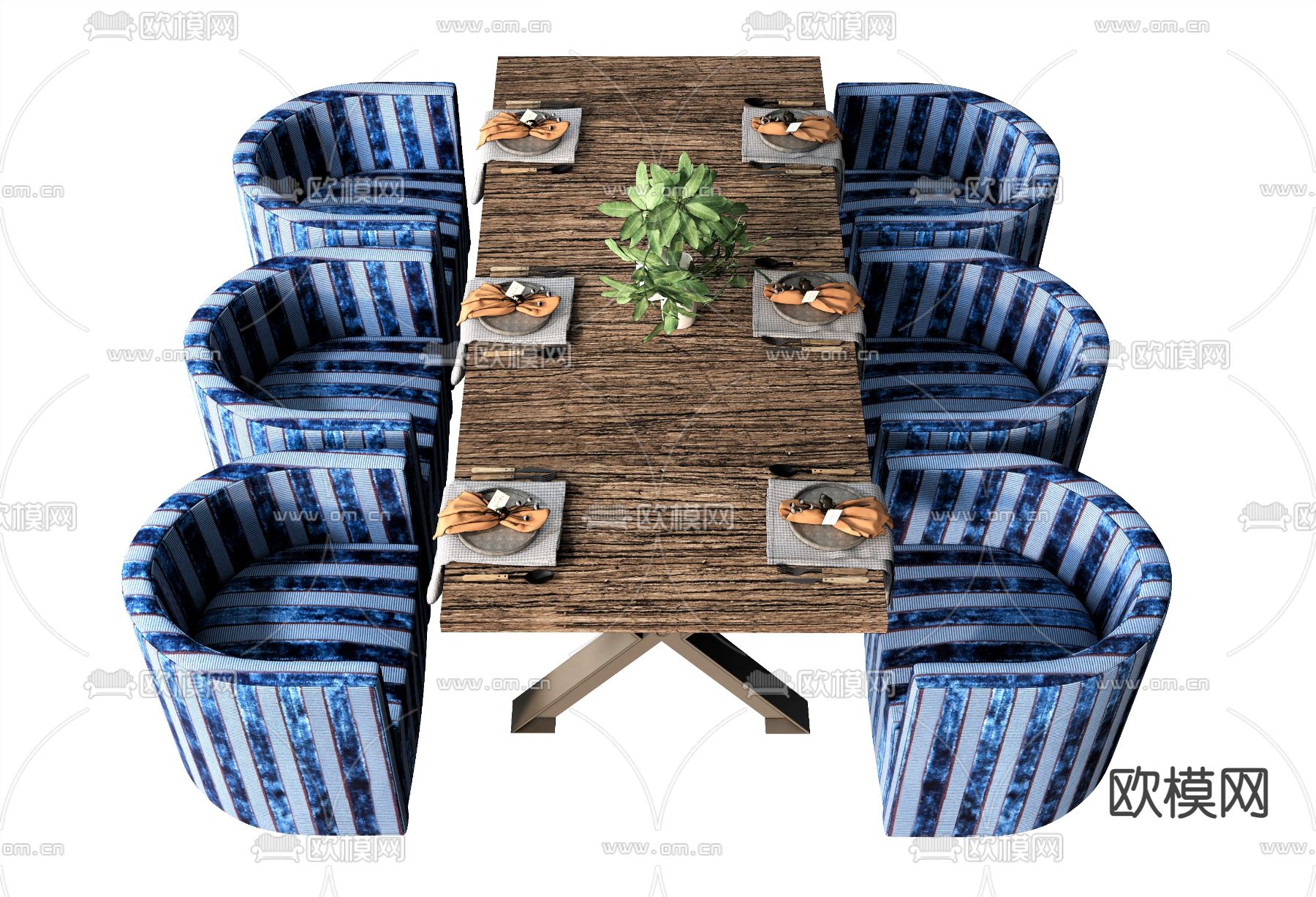 地中海餐桌椅su模型下载（渲染图1）