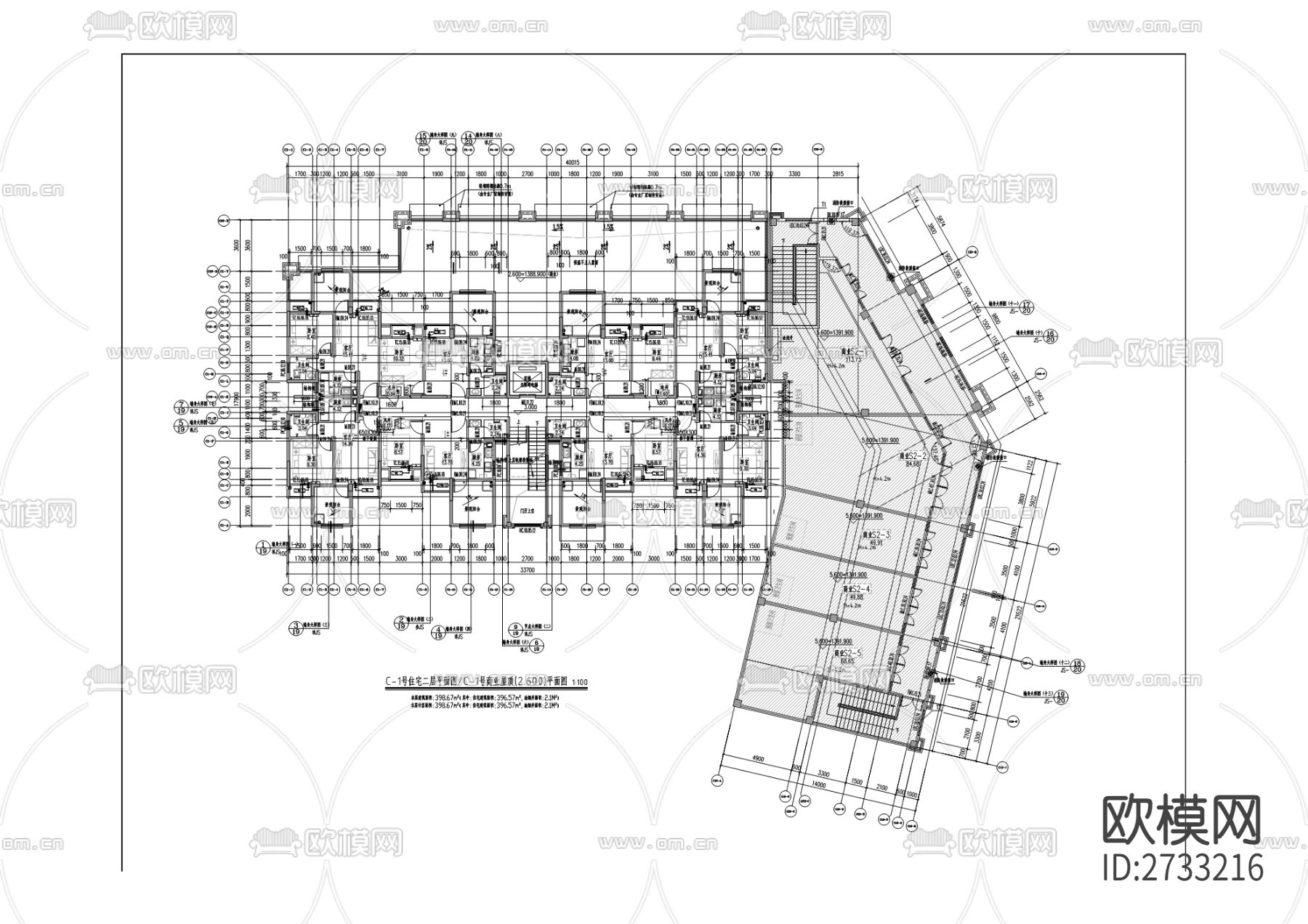 仙女湖镇安置房项目CAD施工图下载（渲染图7）