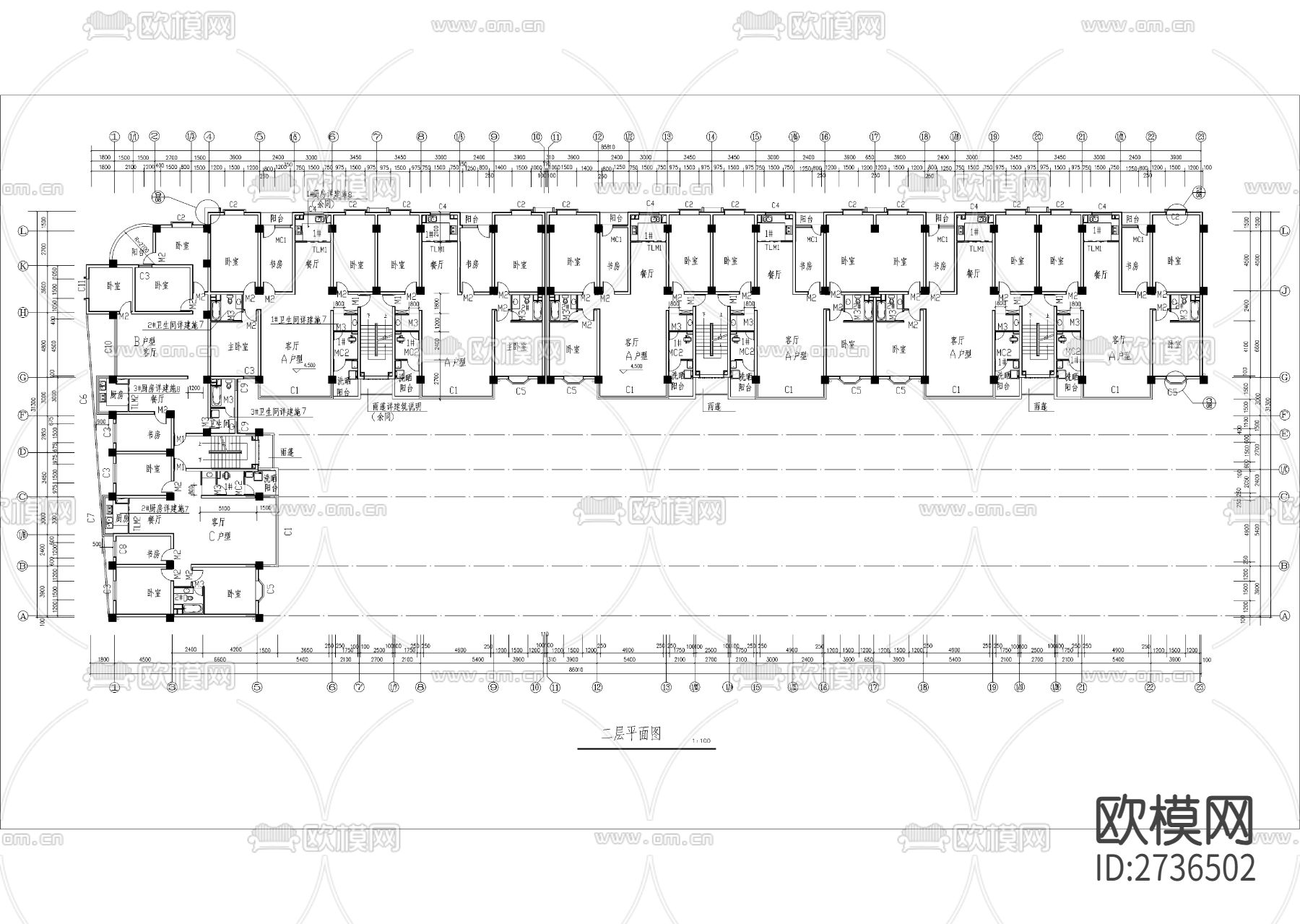 某水利局小区住宅建筑cad施工图下载（渲染图1）