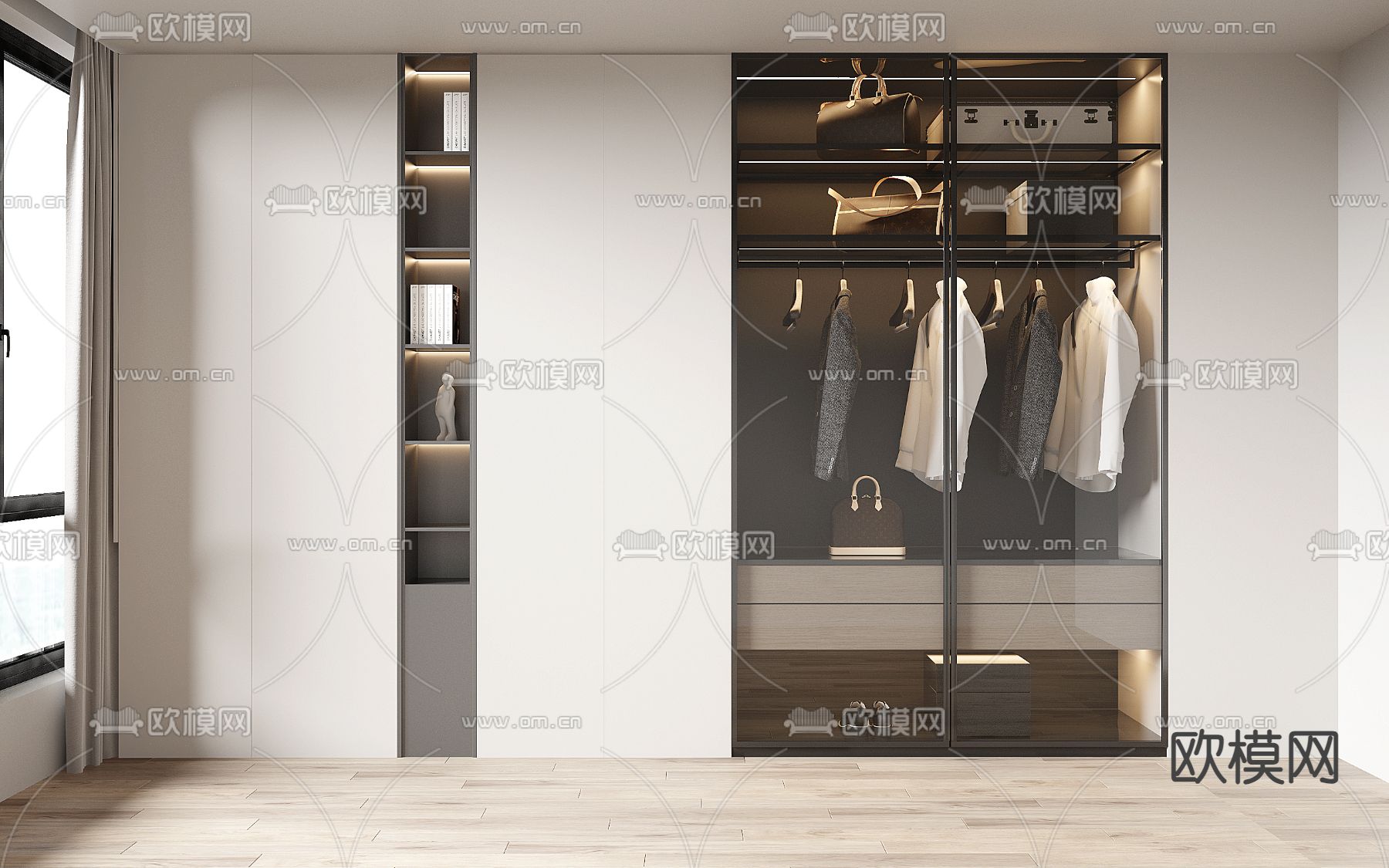 现代衣柜 衣橱3d模型下载