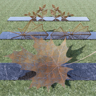 景观雕塑小品 叶子雕塑su模型