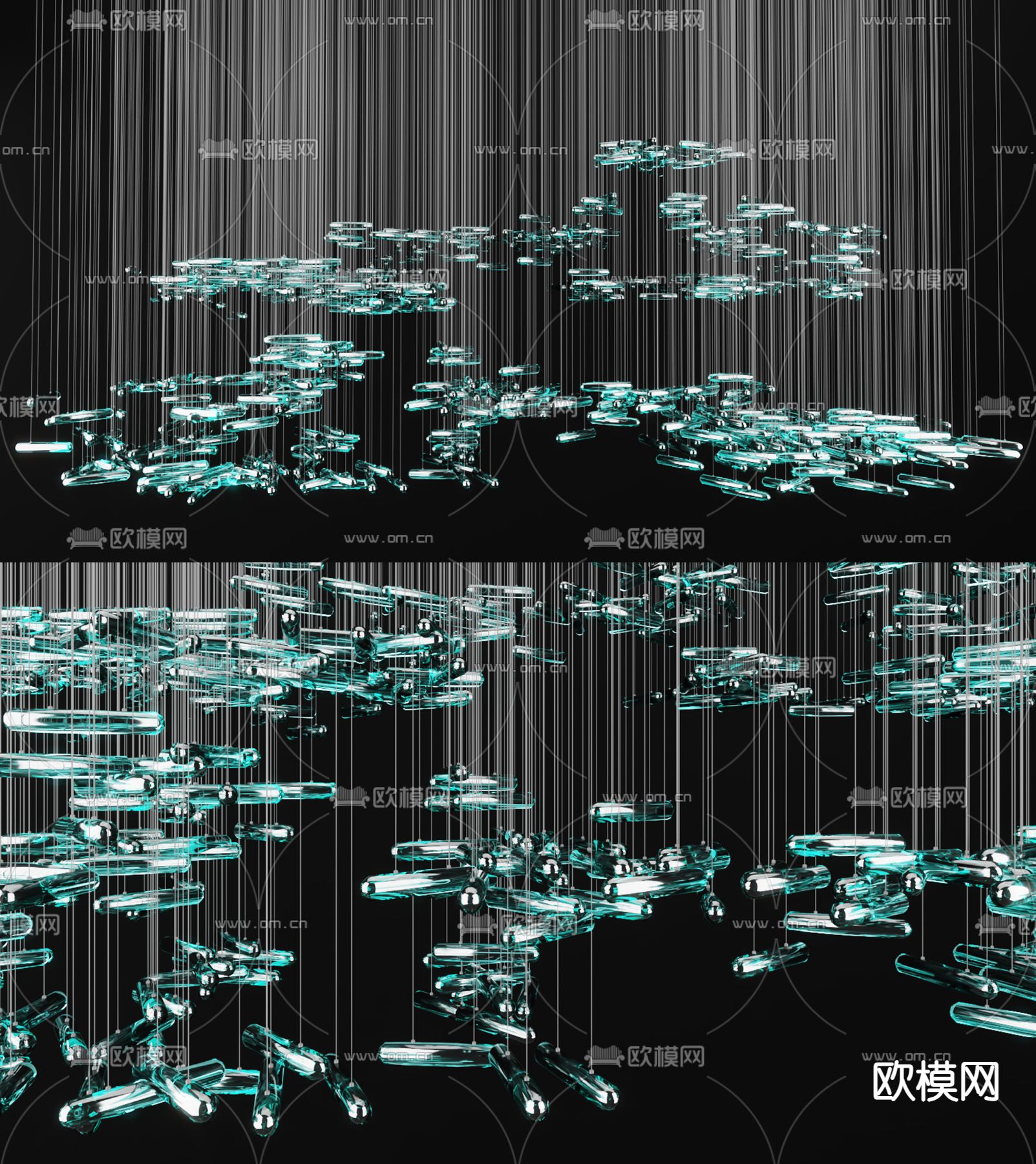水晶吊灯 装饰灯 大堂吊灯3d模型下载