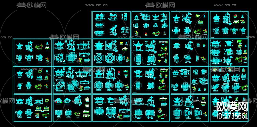 古建CAD图库下载（渲染图3）