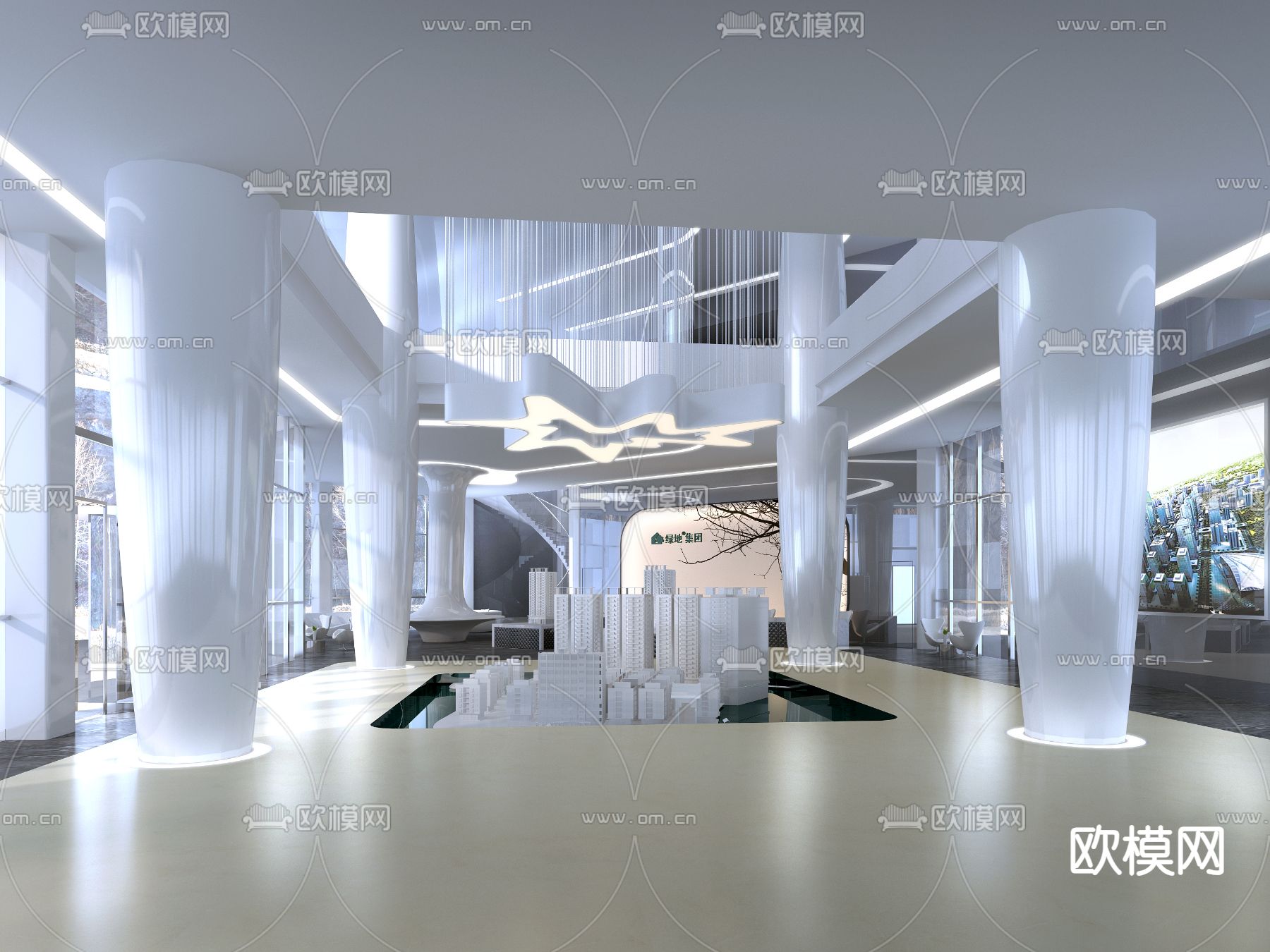现代售楼处免费3d模型下载