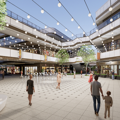 现代商业街su模型