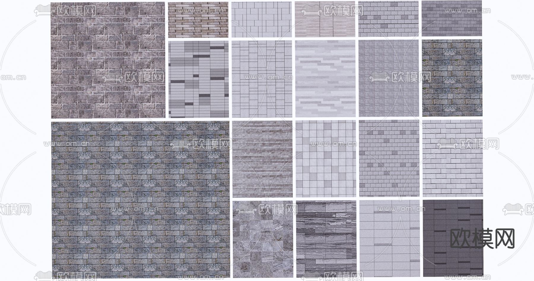 石材铺装 道路铺装su模型下载（渲染图1）