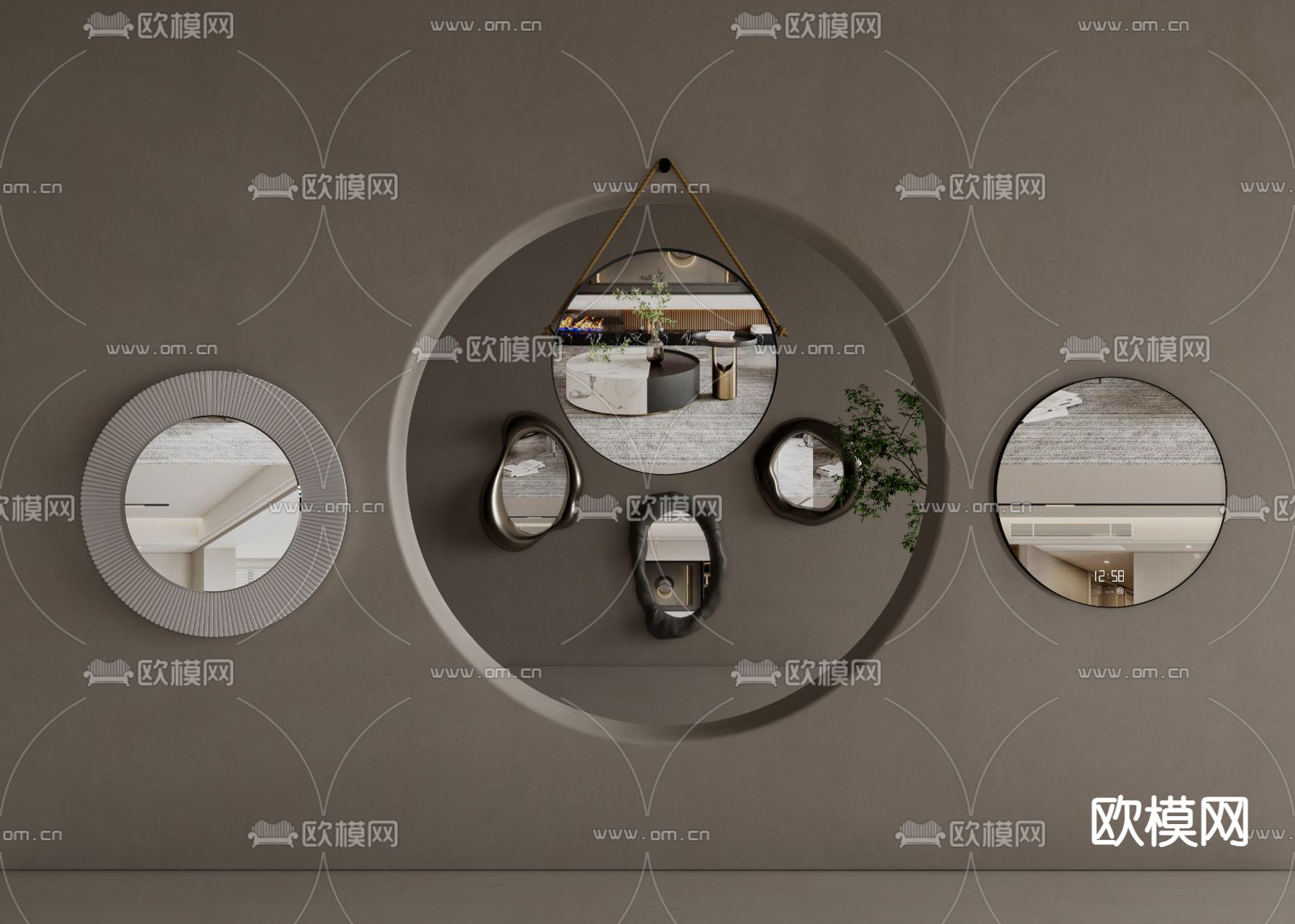 装饰镜子su模型下载（渲染图1）