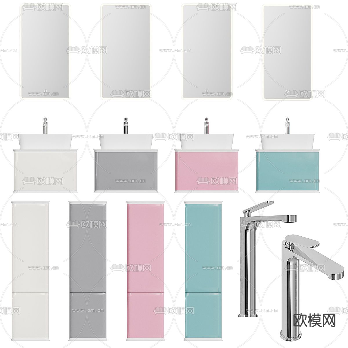 台盆 双盆洗手台3d模型下载（渲染图2）