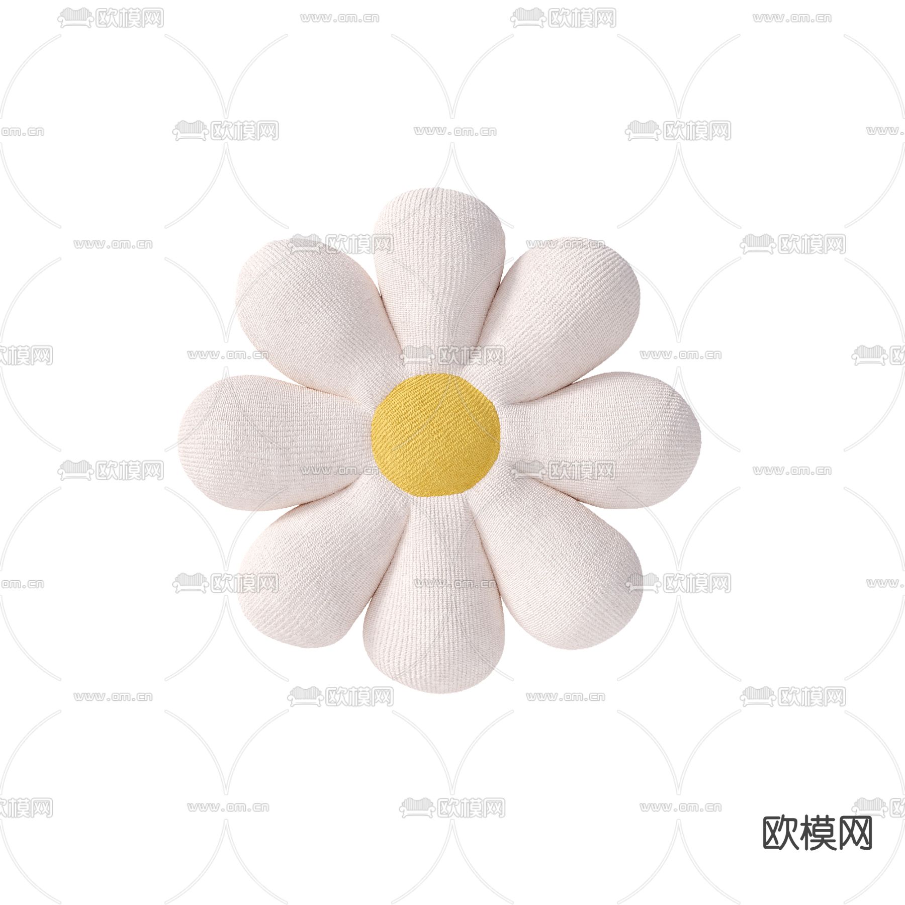 奶油风花瓣抱枕su模型下载（渲染图1）