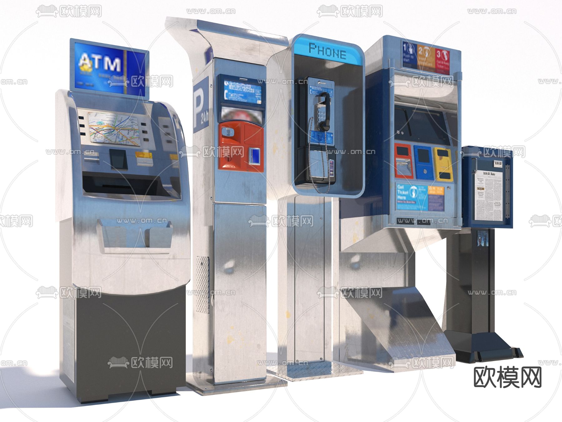 自助机  ATM机 电话亭3d模型下载